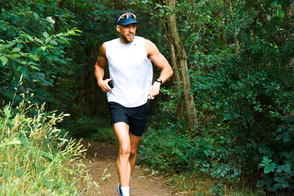 Trail runner through the Causey Burn valley