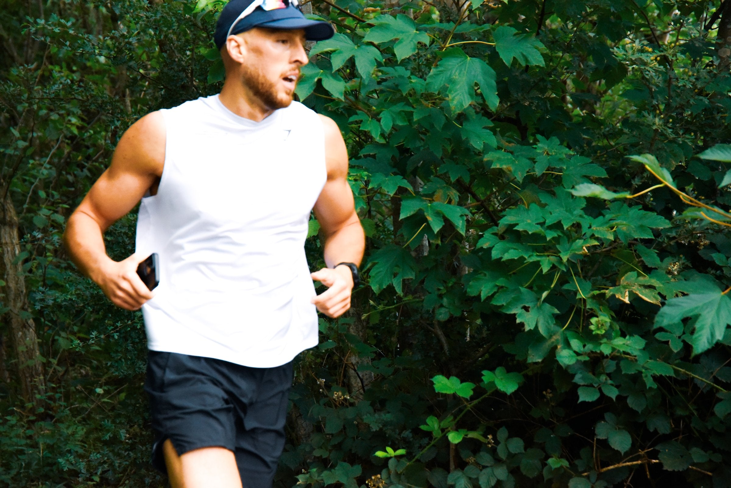 Trail runner on the Tanfield woodland singletrack
